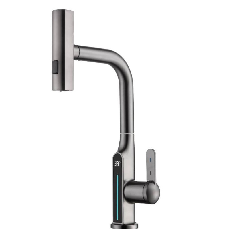 Elegant Deck Mounted Single Handle Bathroom Faucet for Easy Spraying