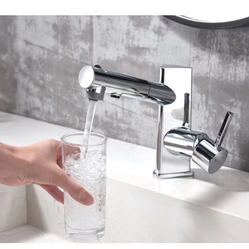 Durable Classic Single Handle Brass Bathroom Basin Hot Cold Water Mixer Faucet Tap