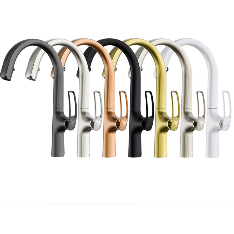 Elegant Curved Single Hole Bathroom Faucet with Modern Design