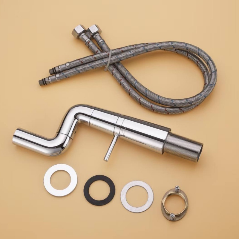 Modern Concealed Bathroom Faucet with Single Hole Design