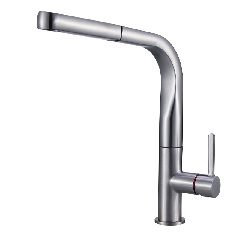 Black Spring Stainless Steel Pull-out Kitchen Sink Faucet