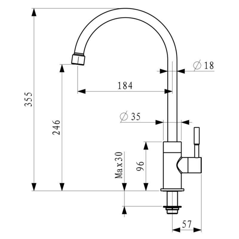 Lead-Free 304 Stainless Steel Restaurant Faucet with Cupc Certification