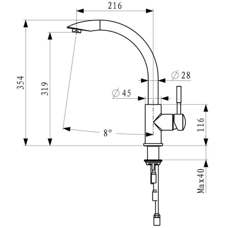 Anti-Dirt Easy Clean 304 Stainless Steel Kitchen Faucet