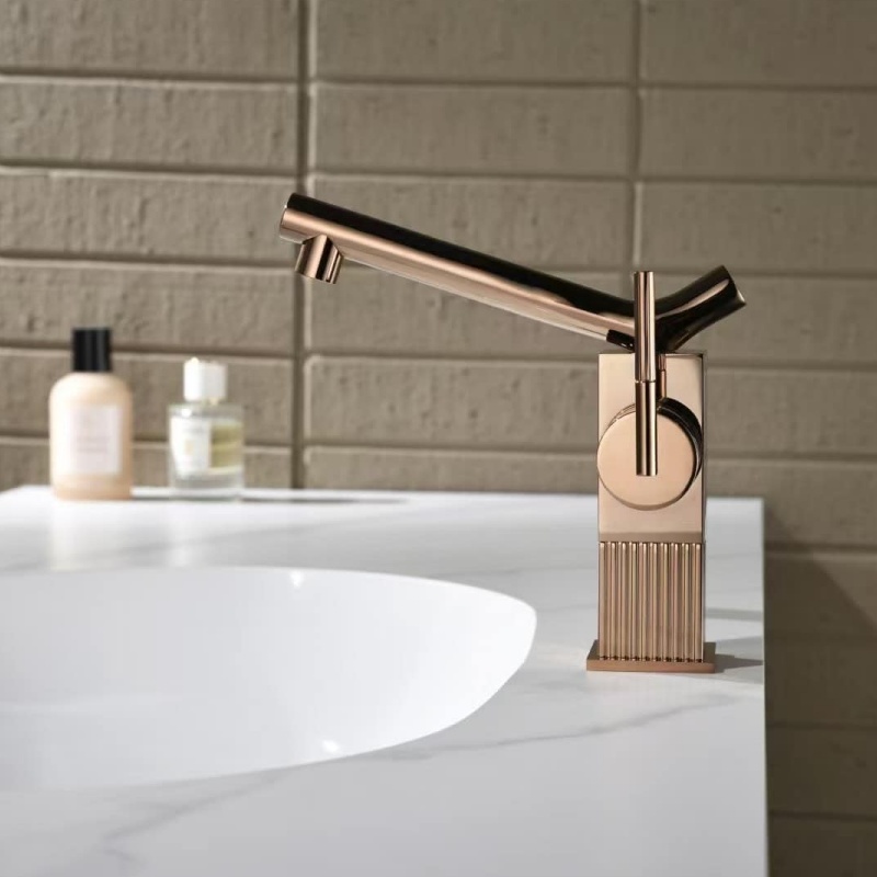Elegant Brass Hot and Cold Water Basin Bathroom Sink Mixer Faucet