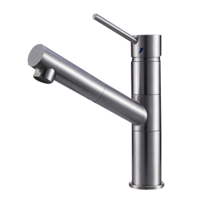 White Brass Instant Hot Pull-out Kitchen Faucet