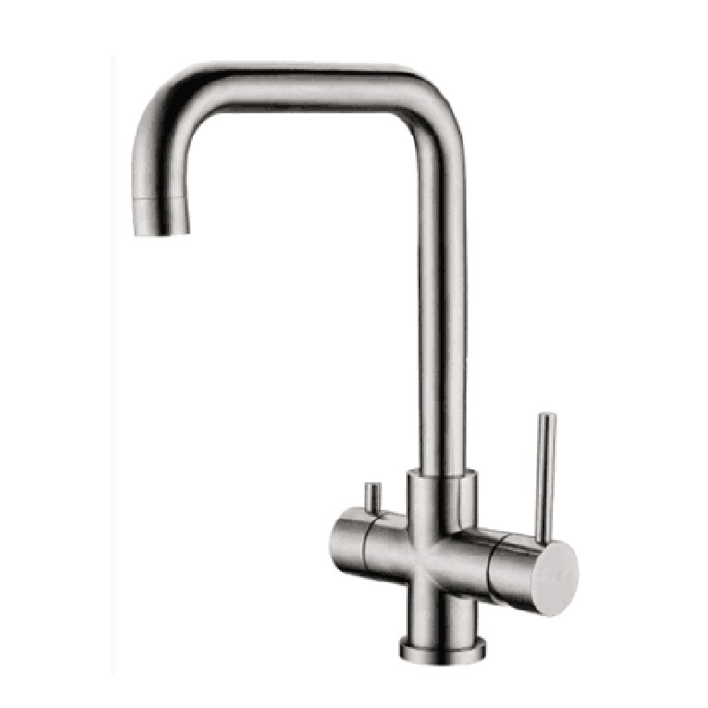 White Brass Instant Hot Pull-out Kitchen Faucet