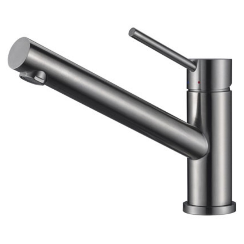 Brass Kitchen Faucet, Single Handle Rotating Kitchen Tap, Modern Stainless Steel Finish Sink Mixer Water Tap