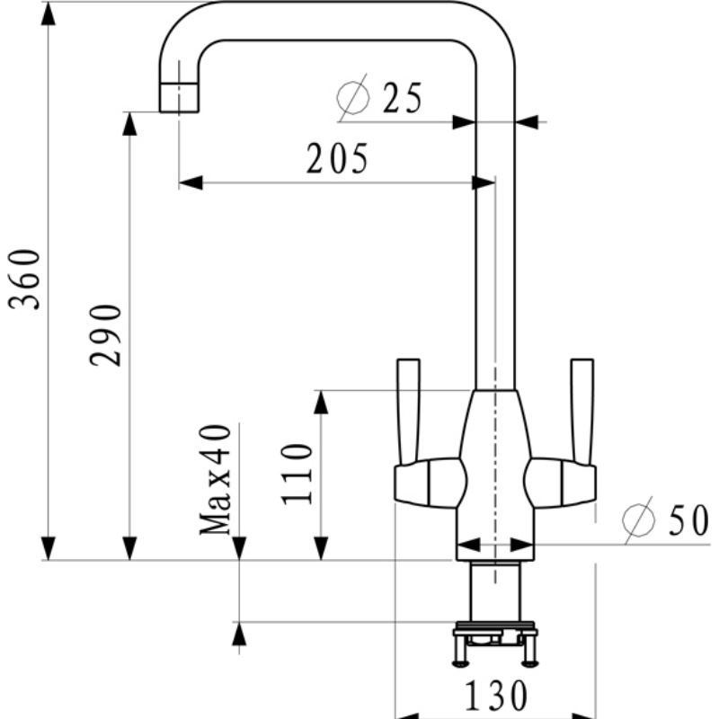 Premium 304 Stainless Steel Kitchen Faucet with Single Function