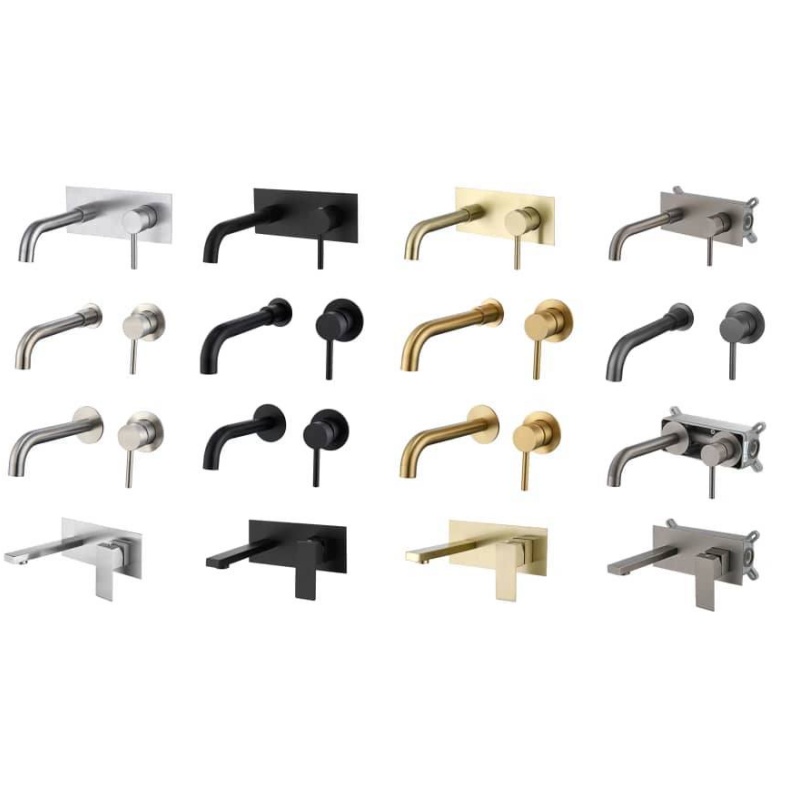 Modern Concealed Bathroom Faucet with Single Hole Design