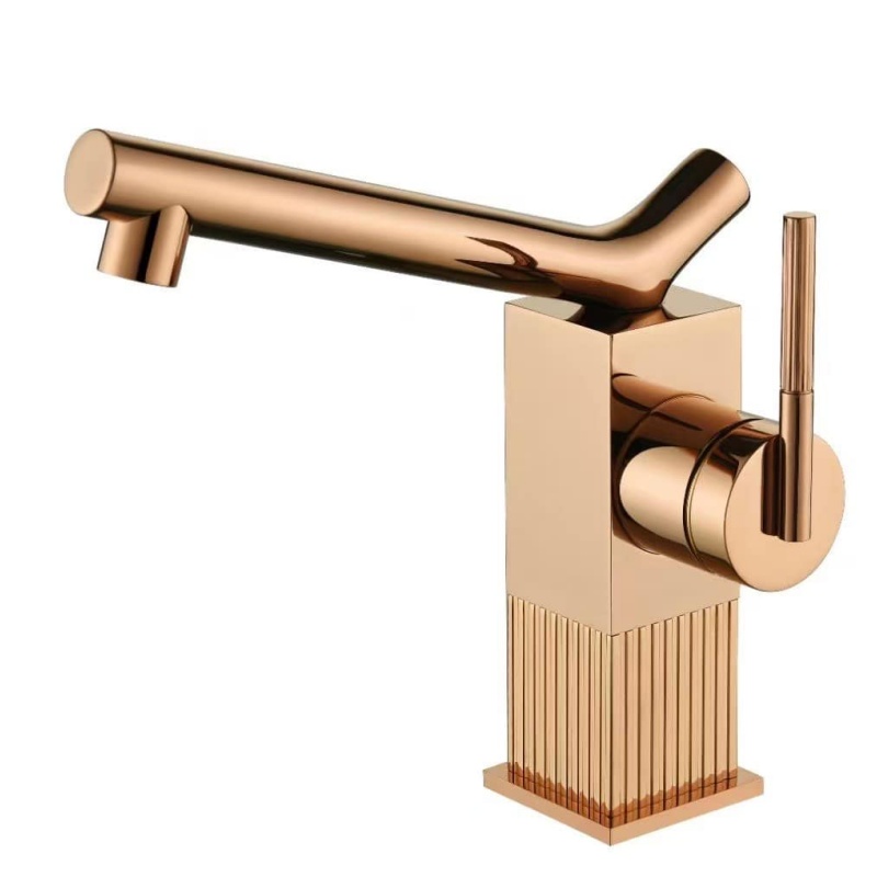 Elegant Brass Hot and Cold Water Basin Bathroom Sink Mixer Faucet
