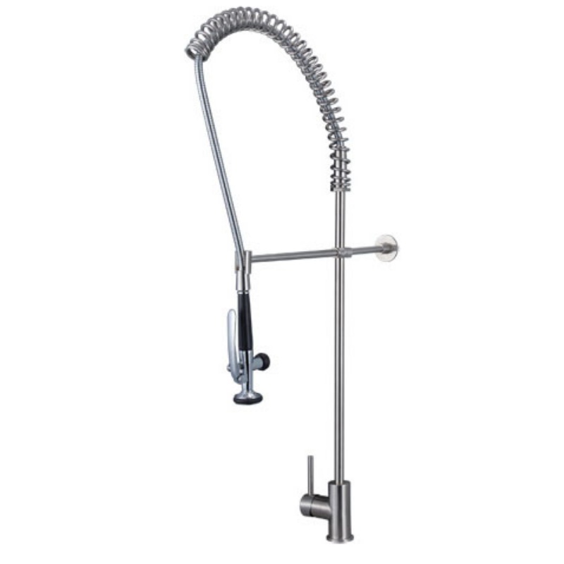 White Brass Instant Hot Pull-out Kitchen Faucet