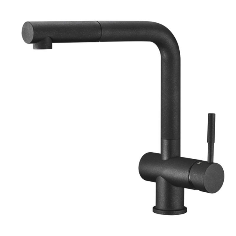  Touchless Motion Sensor Kitchen Faucet Black Pull Down Sprayer LED Light Single Handle Hands-Free Kitchen Sink Faucet