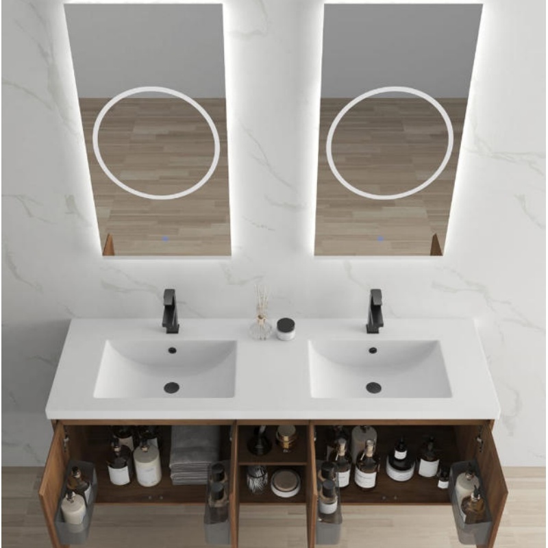 Bathroom Furniture 800mm Bathroom Accessories PVC LED Light Bathroom Cabinet