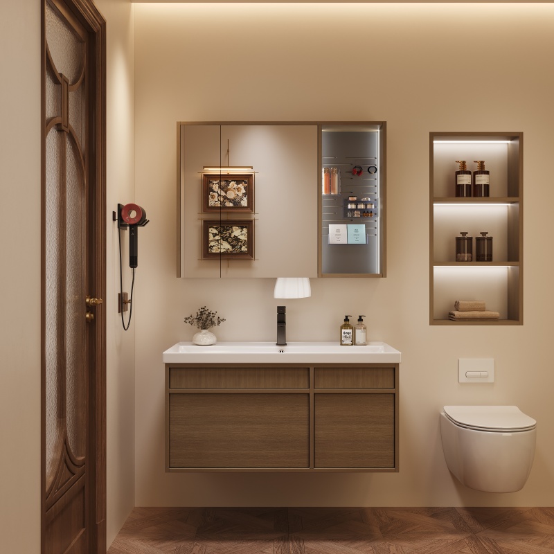 Freestanding Modern Double PVC Basin Bathroom Furniture Corner Washbasin Cabinet
