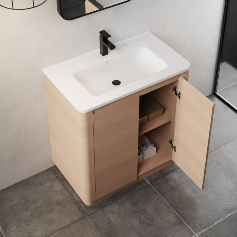 Bathroom Furniture 800mm Bathroom Accessories PVC LED Light Bathroom Cabinet