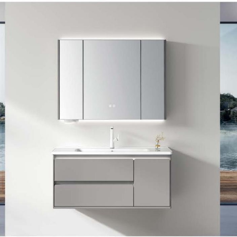 Contemporary Aluminum and PVC Bathroom Cabinet for Stylish Storage