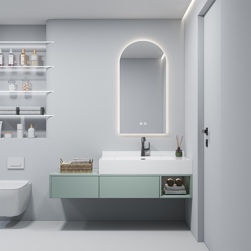 1200mm Modern PVC Grilled Vanity Wall Mounted Sanitary Ware Furniture Bathroom Cabinet