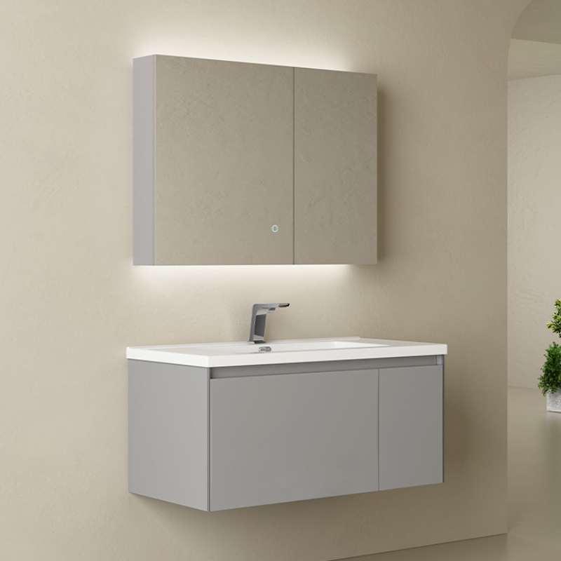 Freestanding Modern Double PVC Basin Bathroom Furniture Corner Washbasin Cabinet