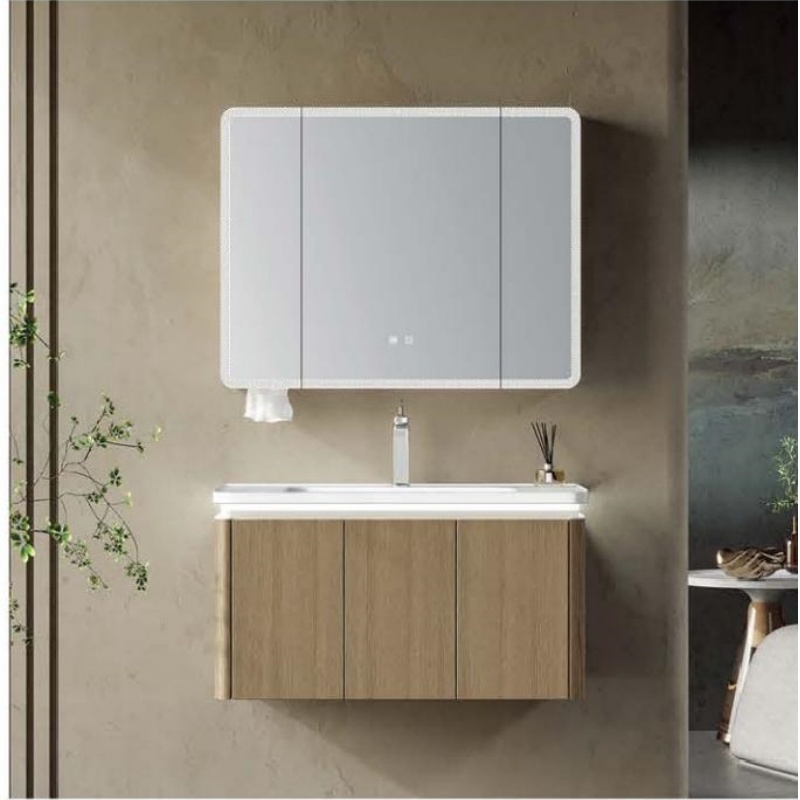 Contemporary Home Furniture Plywood Sanitary Ware Bathroom Cabinet with LED Light