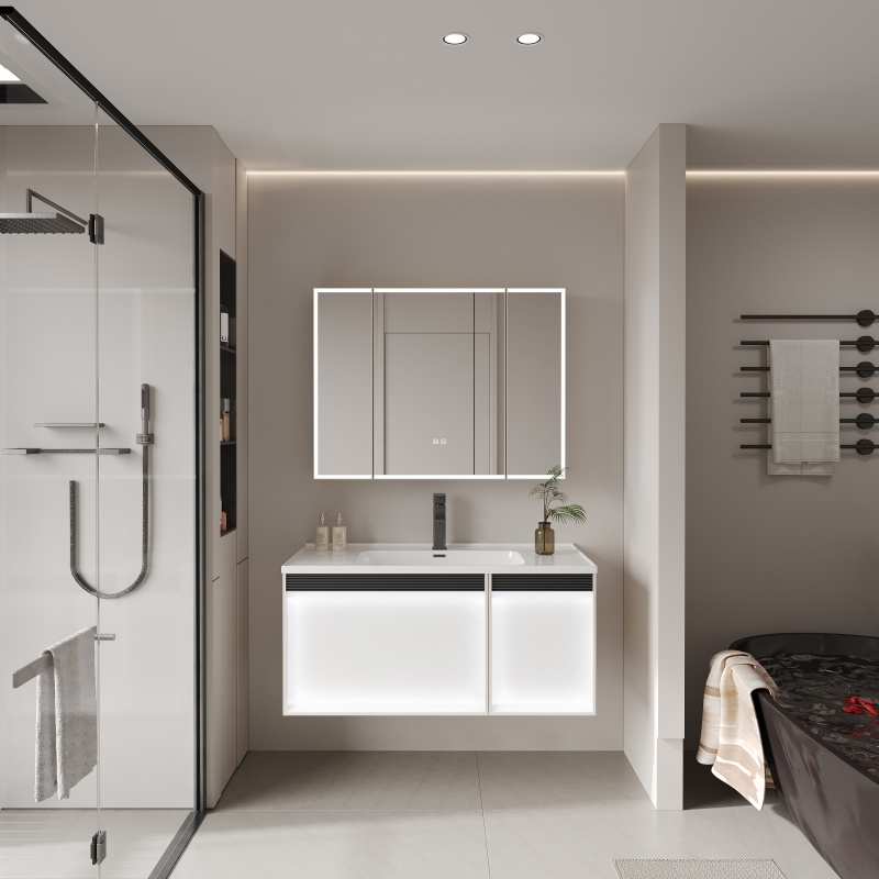 Wholesale Price Bathroom Vanity Cabinet Free Standing Modern Style Supplier with Low MOQ