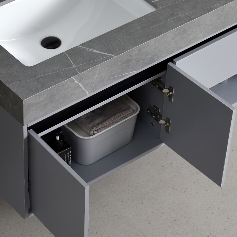 Hotel PVC Bathroom Vanities Wholesale Small Bathroom Cabinet Wall Mounted with Sink