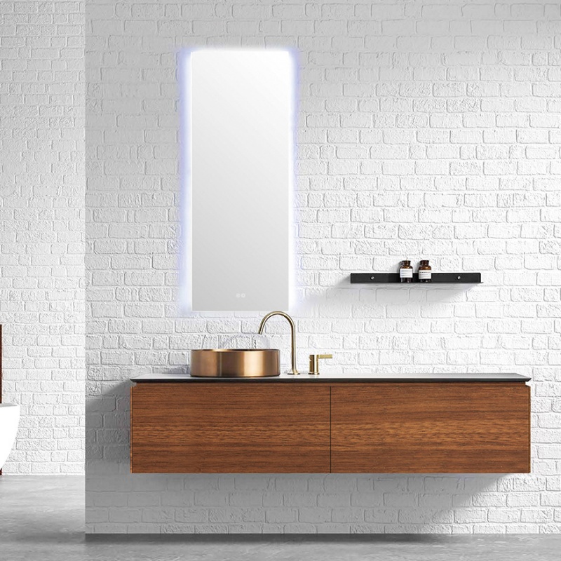Modern Waterproof Cabinet Basin Design Green-Striped Bathroom Cabinet with Mirror