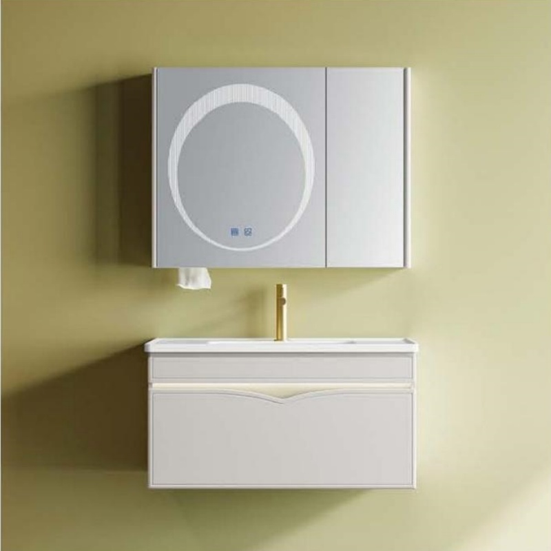 Contemporary Aluminum and PVC Bathroom Cabinet for Stylish Storage