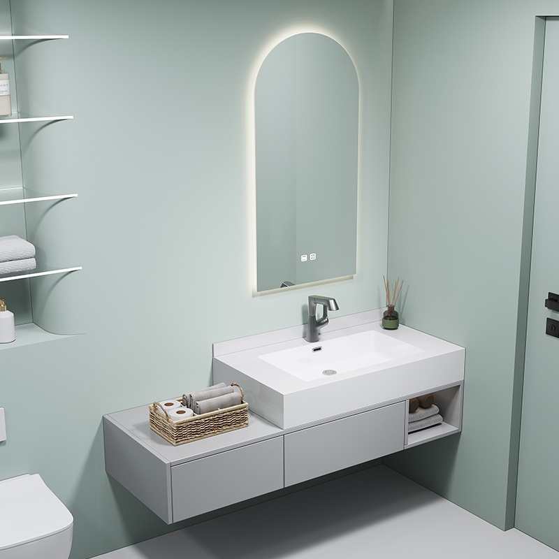 1200mm Modern PVC Grilled Vanity Wall Mounted Sanitary Ware Furniture Bathroom Cabinet
