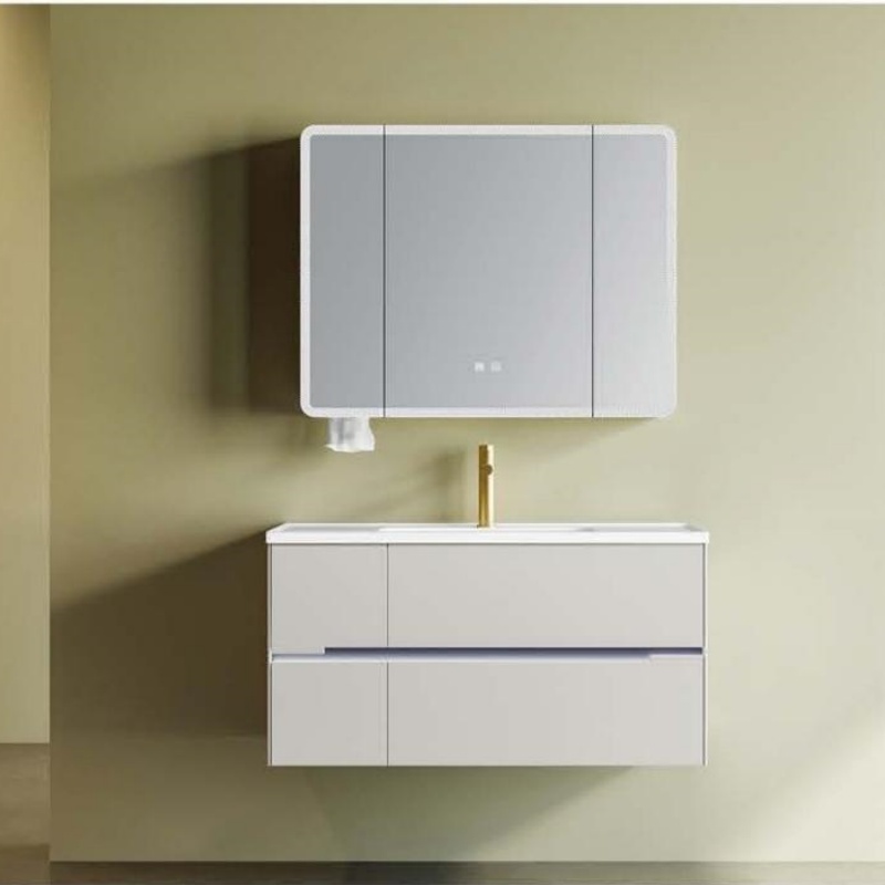 Contemporary Aluminum and PVC Bathroom Cabinet for Stylish Storage
