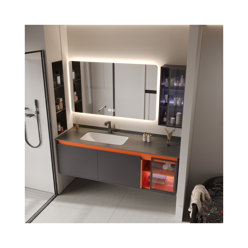 Factory Custom Floor Standing Bathroom Furniture Cabinet Vanity with Sink