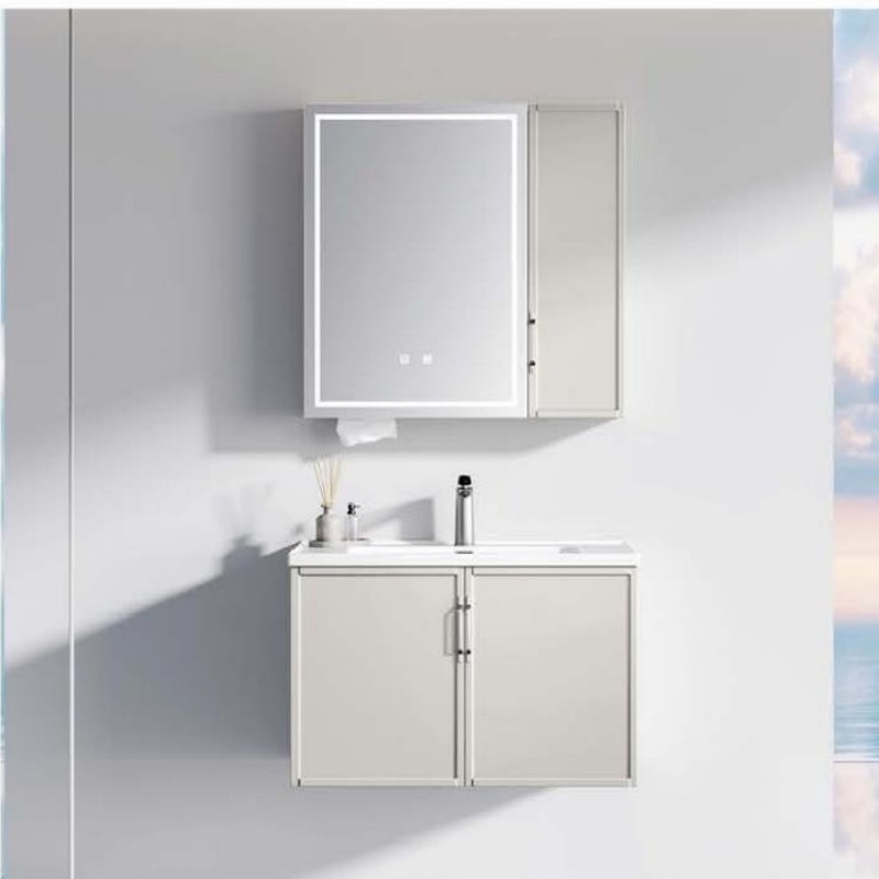 Contemporary Home Furniture Plywood Sanitary Ware Bathroom Cabinet with LED Light