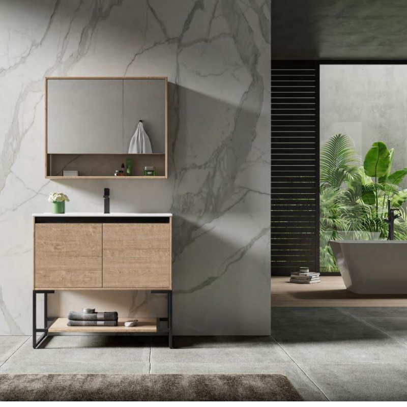 High Quality Bathroom Furniture Wall Hung Cabinet White Plywood Bathroom Vanity