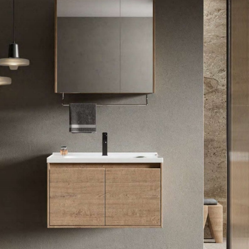 Nordic Bathroom Vanitiers Cabinets Plywood Wall Mounted Cabinet Waterproof Bathroom Vanity