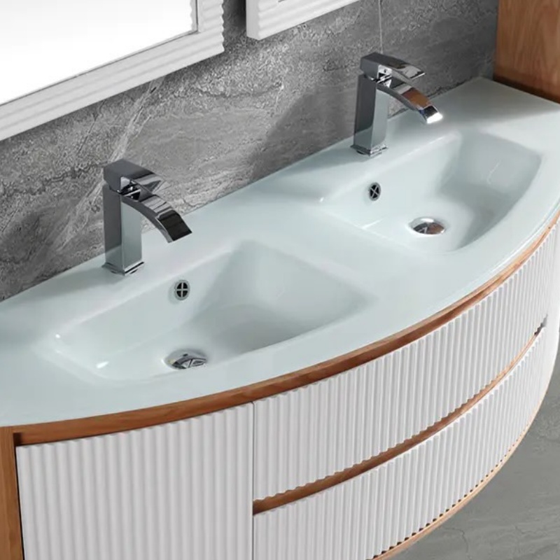 Australia Style MDF Bathroom Cabinet with Ceramic Basin