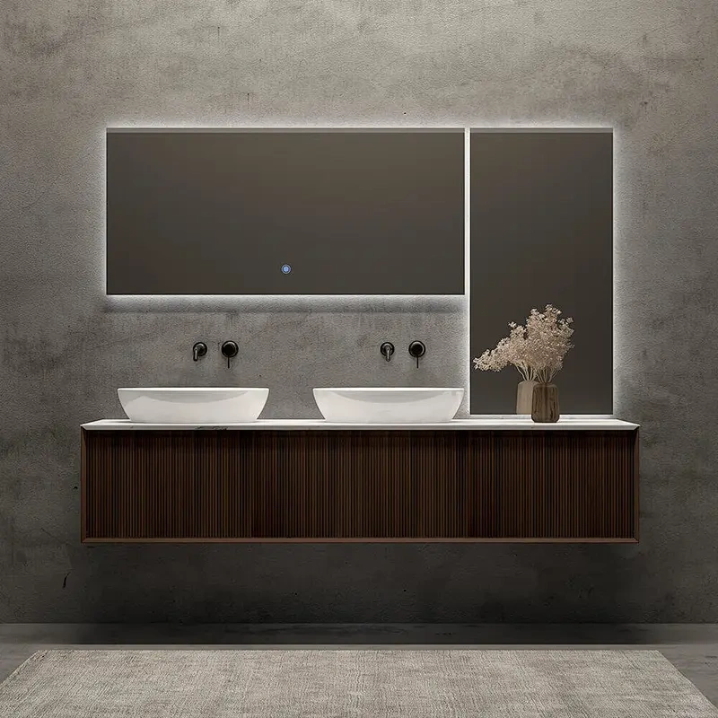 European Hotel Style with Mirror Furniture Luxury MDF Modern Bathroom Cabinet