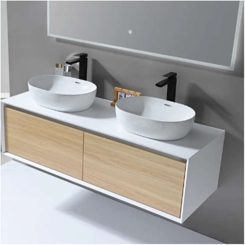 Bathroom Remodel LED Mirror MDF Wall Hung Bathroom Storage Cabinet