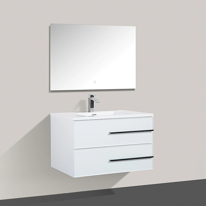 MFC MDF Melamine Wood Color Bathroom Furniture Wall Mounted Bathroom Drawer Storage Vanity with Sink