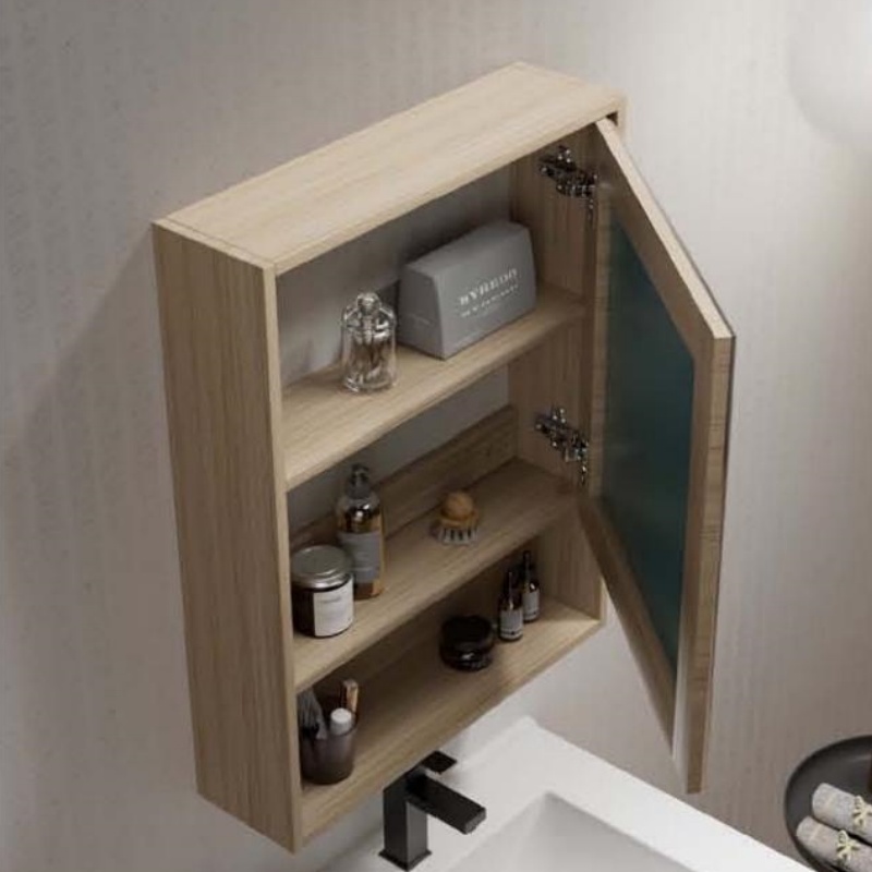 China Supplier Luxury Wall Mounted Plywood Bathroom Cabinet with Porcelain Wash Basin