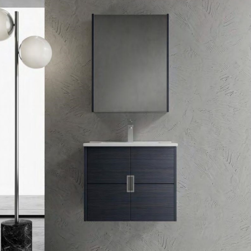 Solid Wood Grey Modern Bathroom Furniture Plywood Bathroom Vanity