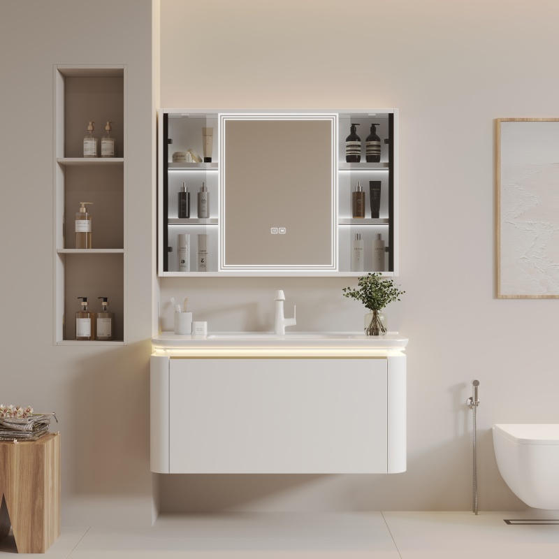 800mm Bathroom Vanity Unit Sanitary Ware Bathroom Vanity with Ceramic Basin