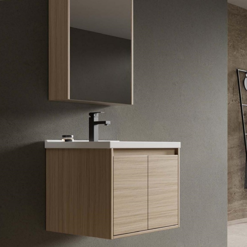 China Supplier Wholesale Wall Mounted Plywood Bathroom Vanity with Defog Mirror
