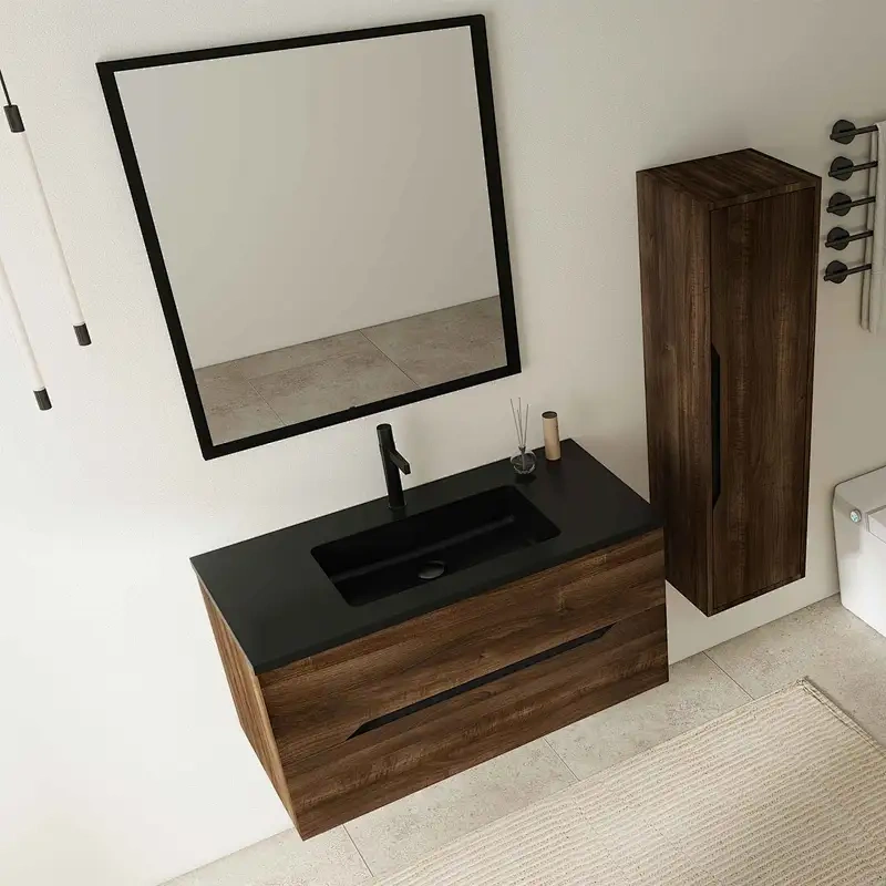 Solid Structure MDF Bathroom Vanity Cabinet Set for Long Term Use