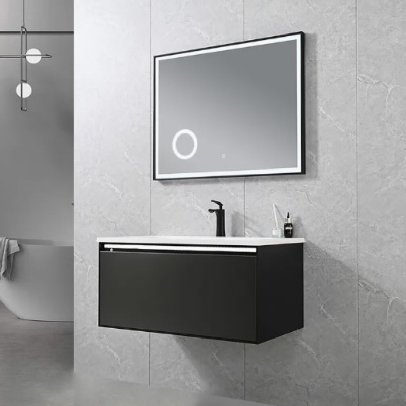 Hot Sale PVC MDF Material Australia Style High Glossy Paint Bathroom Cabinet