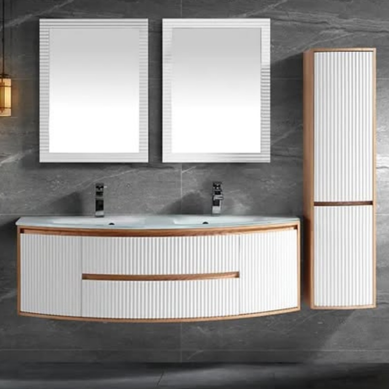 Hot Sale MDF Bathroom Cabinet with Double Bowl Bathroom Wash Basins Vanities