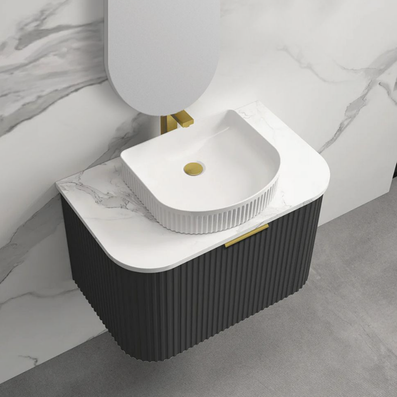 Wholesale Sanitary Ware Wall Mounted Fancy Plywood Bathroom Cabinet with Sink