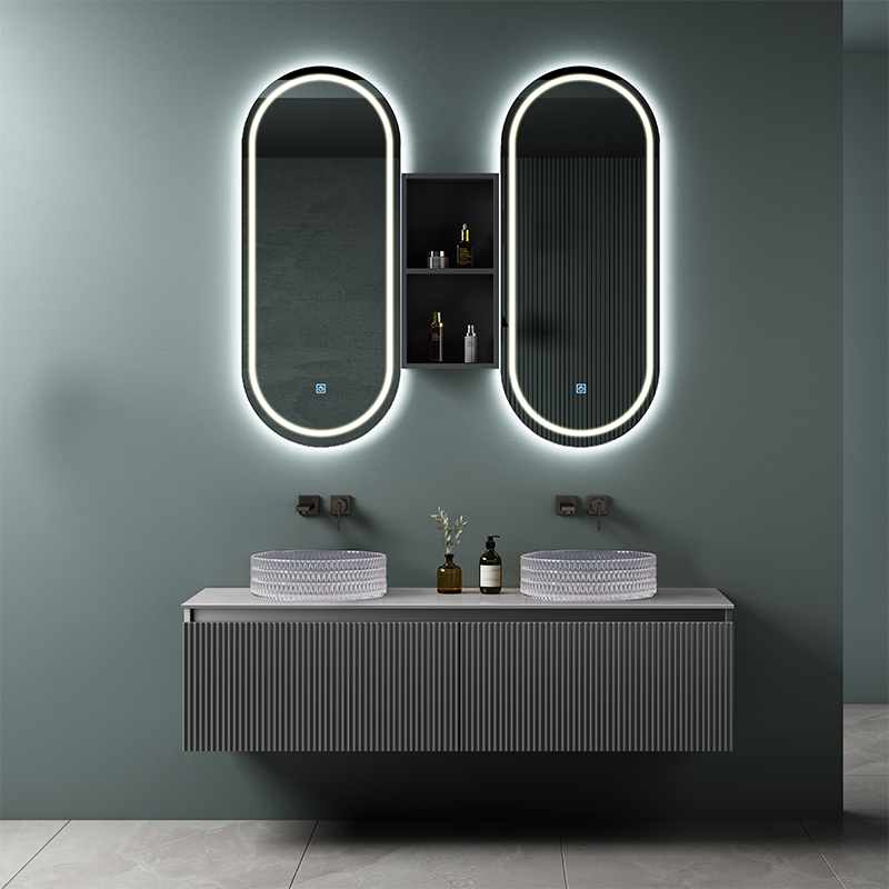 Modern Design Bulk Ceramic Basin Plywood Bathroom Cabinet with Bigh Drawer