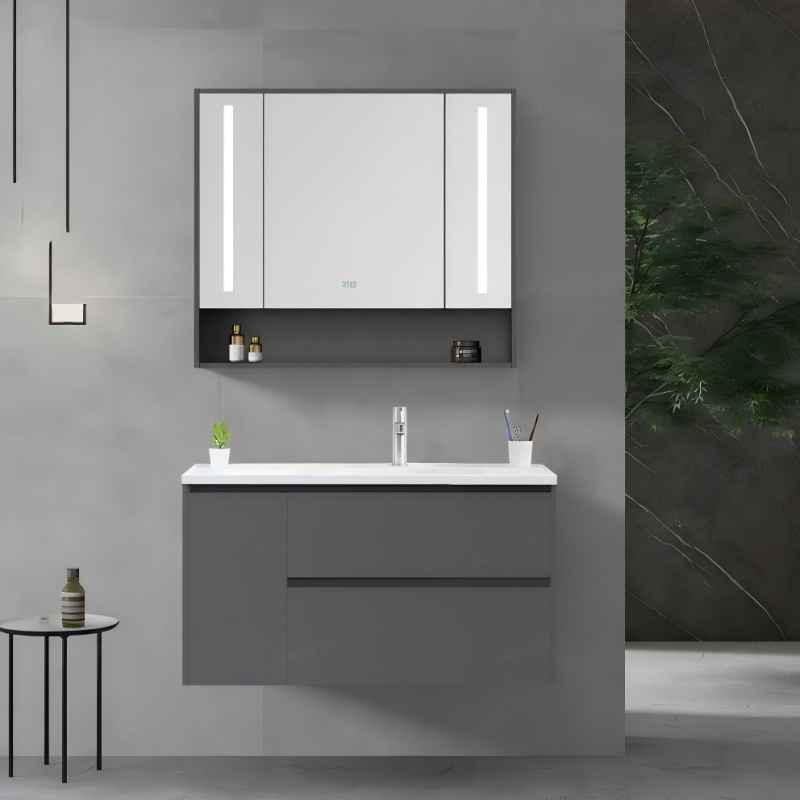 Nordic Bathroom Vanitiers Cabinets Plywood Wall Mounted Cabinet Waterproof Bathroom Vanity