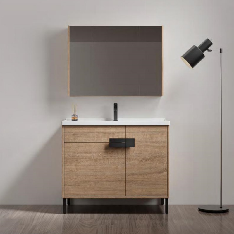 Modern Large Storage Plywood Cabinet White Bathroom Vanity
