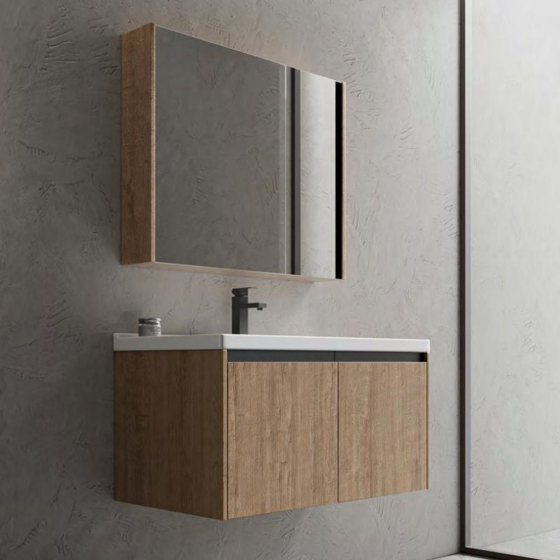 New Bulk Purchases Plywood Bathroom Cabinet with LED Mirror Cabinet Bathroom Vanity