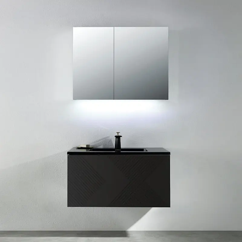 Australia Style MDF Bathroom Cabinet with Ceramic Basin